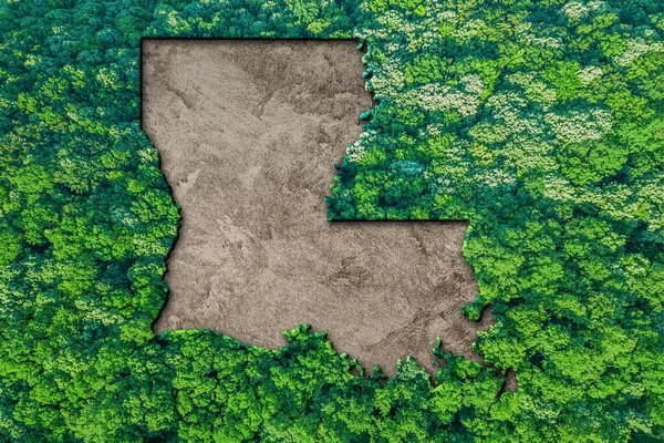 Habitat Sustentável Mapa Louisiana Conceito Ambiente — Fotografia de Stock