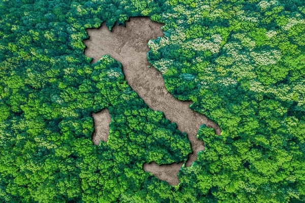 Sustainable habitat Map of Italy, Environment concept