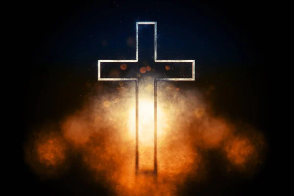 Christian Cross Symbol Religion Cross Blue Symbol — Stock Photo, Image