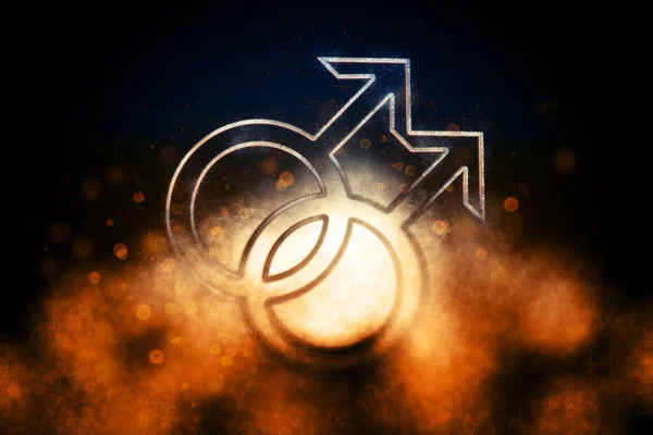 Man Homoseksualiteit Symbool Gay Glyfe Dubbel Mannelijk Teken Blauw Symbool — Stockfoto