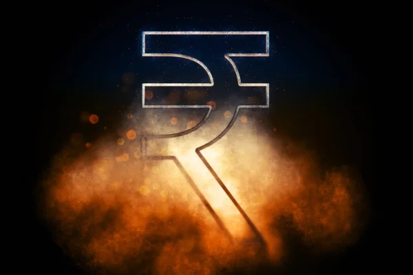 Indian Rupee, INR Rupee currency, Monetary currency symbol, Blue symbol