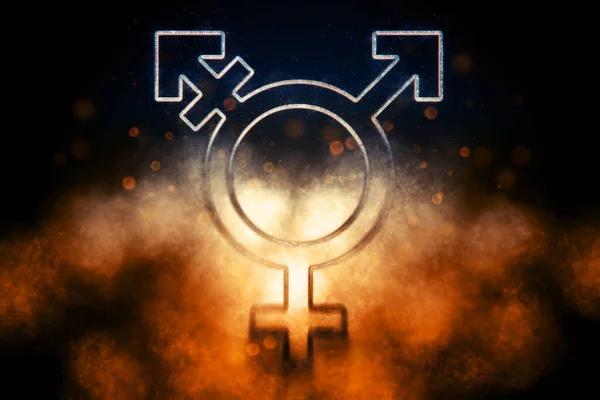 Transgenussymbol Som Kombinerar Genussymbol Blå Symbol — Stockfoto