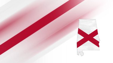 Alabama haritası, bayrak haritası, ulusal renk arkaplanı