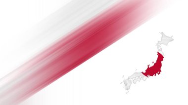 Japonya haritası, bayrak haritası, ulusal renk arkaplanı