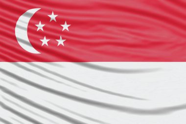 Singapur Bayrak Dalgası Ulusal Bayrak Arkaplanı