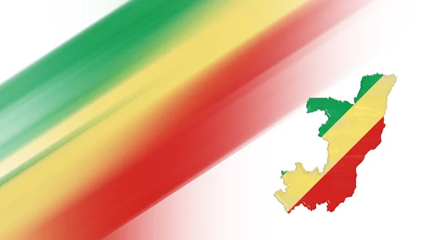 刚果地图 国旗地图 国家色彩背景 — 图库照片