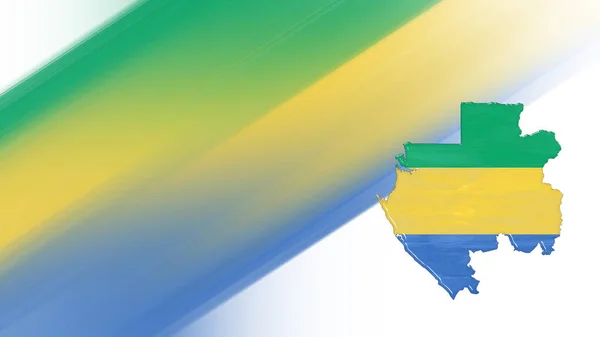 加蓬地图 国旗地图 国家色彩背景 — 图库照片
