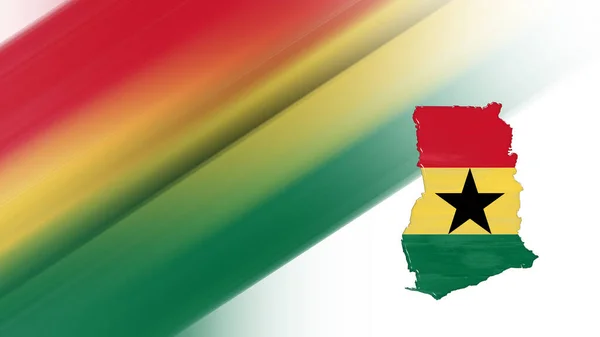Térkép Ghána Zászló Térkép Nemzeti Színek Háttér — Stock Fotó