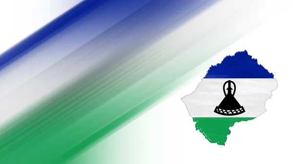 Carte Lesotho Plan Drapeau Fond National Des Couleurs — Photo