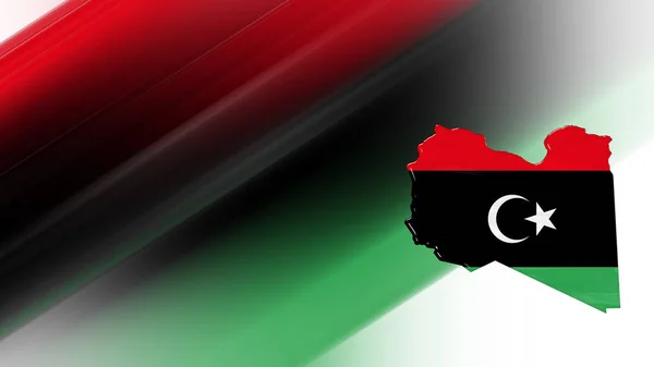 Mappa Della Libia Mappa Delle Bandiere Sfondo Colori Nazionali — Foto Stock