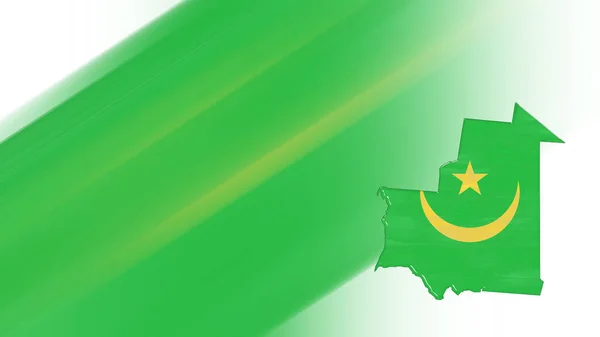 Mapa Mauritánie Vlajková Mapa Národní Barvy Pozadí — Stock fotografie