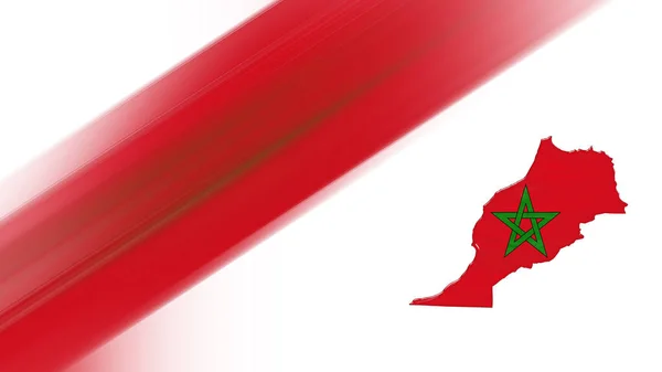 Kaart Van Marokko Vlaggenkaart Nationale Kleuren Achtergrond — Stockfoto
