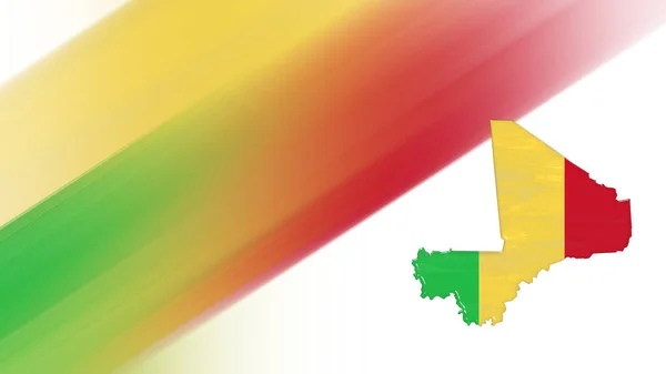 Kaart Van Mali Vlaggenkaart Nationale Kleuren Achtergrond — Stockfoto