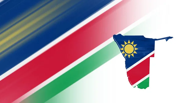 Karte Von Namibia Flaggenkarte Hintergrund Den Nationalfarben — Stockfoto