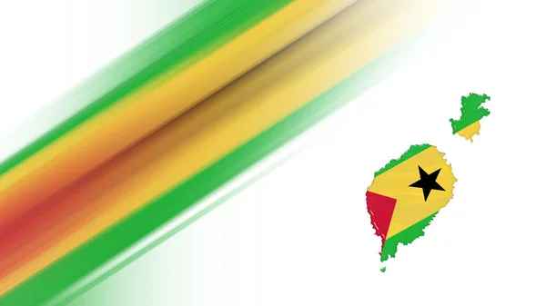 Karte Von Sao Tomé Und Principe Flaggenkarte Hintergrund Den Nationalfarben — Stockfoto