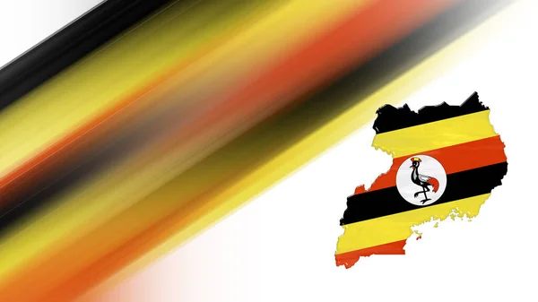Kaart Van Oeganda Vlaggenkaart Nationale Kleuren Achtergrond — Stockfoto