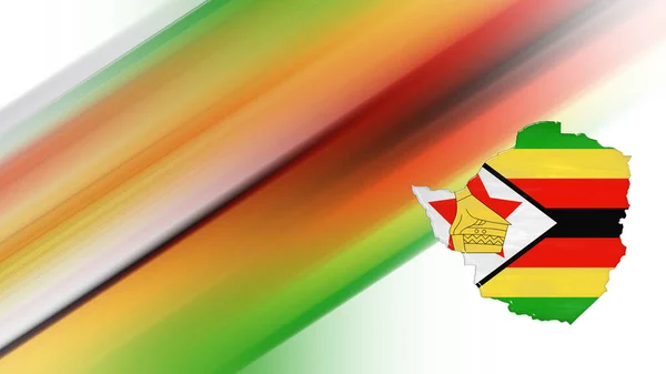 Mapa Zimbábue Mapa Bandeira Cores Nacionais Fundo — Fotografia de Stock