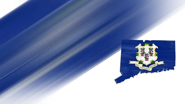 Kaart Van Connecticut Vlaggenkaart Nationale Kleuren Achtergrond — Stockfoto