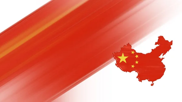 Mapa China Mapa Bandeira Cores Nacionais Fundo — Fotografia de Stock
