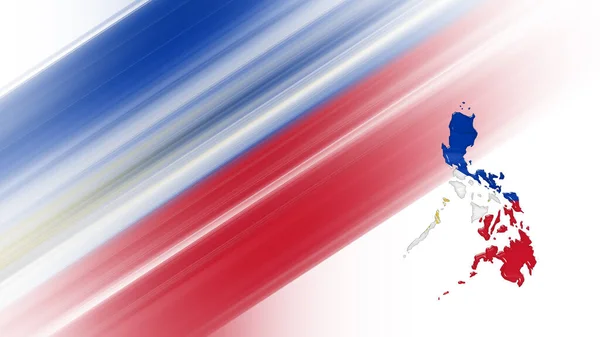 菲律宾地图 国旗图 国家色彩背景 — 图库照片