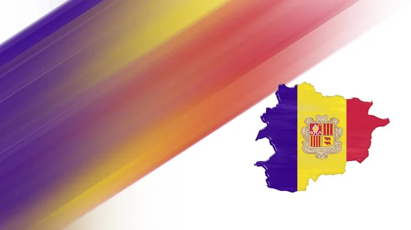 Karta Över Andorra Flaggkarta Nationella Färger Bakgrund — Stockfoto