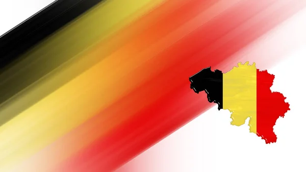 比利时地图 国旗地图 国家色彩背景 — 图库照片