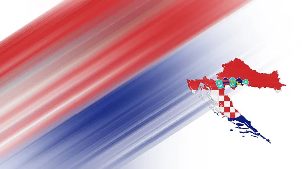 Map Croatia Flag Map National Color Background — стокове фото