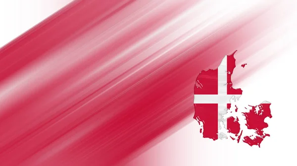 Danimarka Haritası Bayrak Haritası Ulusal Renk Arkaplanı — Stok fotoğraf