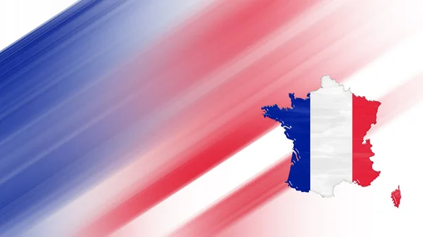 Térkép Franciaország Zászló Térkép Nemzeti Színek Háttér — Stock Fotó