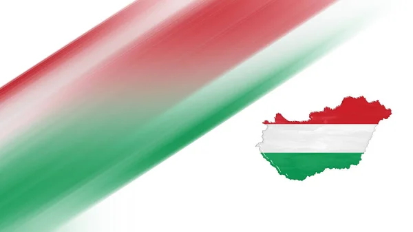 Macaristan Haritası Bayrak Haritası Ulusal Renk Arkaplanı — Stok fotoğraf