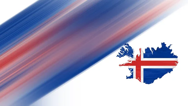 Map Iceland Flag Map National Colors Background — Stock Photo, Image