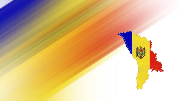 Mapa Mołdawii Mapa Bandery Tło Kolorów Narodowych — Zdjęcie stockowe