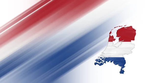 荷兰地图 国旗地图 国家色彩背景 — 图库照片