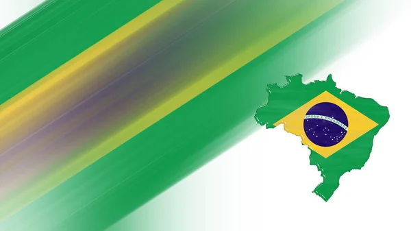 Mapa Brazylii Mapa Bandery Tło Kolorów Narodowych — Zdjęcie stockowe