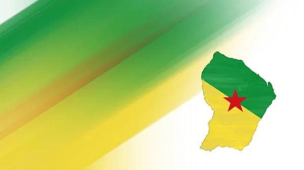 Térkép Francia Guyana Zászló Térkép Nemzeti Színek Háttér — Stock Fotó