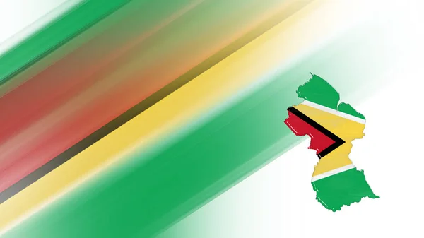 Map Guyana Flag Map National Color Background — стокове фото