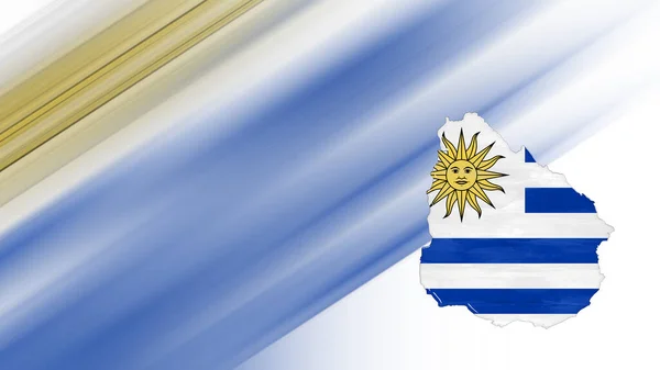 Mapa Uruguay Mapa Bandera Colores Nacionales Fondo — Foto de Stock