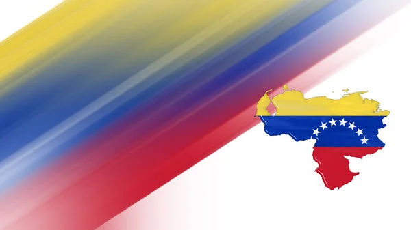 ベネズエラ地図 旗地図 国内色背景 — ストック写真