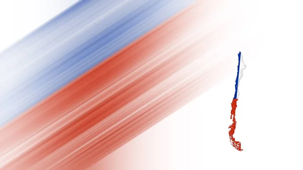 Karta Över Chile Flaggkarta Nationella Färger Bakgrund — Stockfoto