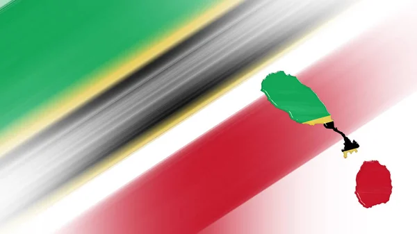 Karta Över Saint Kitts Och Nevis Flaggkarta Nationella Färger Bakgrund — Stockfoto