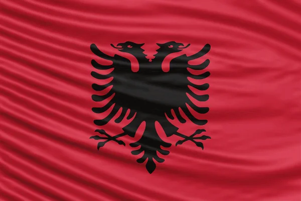 Хвиля Прапора Албанії Національний Прапор — стокове фото