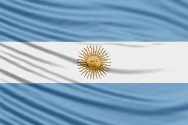 Gelombang Bendera Argentina Menutup Latar Belakang Bendera Nasional — Stok Foto