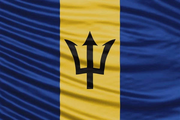 Barbados Flag Wave Close Národní Vlajka Pozadí — Stock fotografie