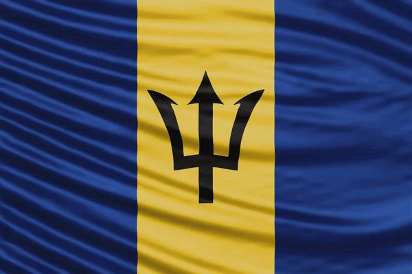 Barbados Flag Wave Close Sfondo Bandiera Nazionale — Foto Stock