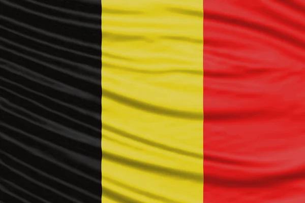 Bandera Bélgica Wave Close Fondo Bandera Nacional —  Fotos de Stock