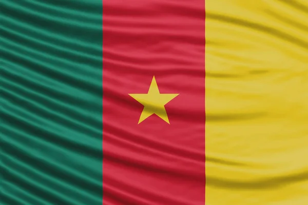 Cameroon Flag Wave Close — стокове фото