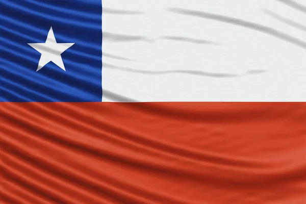 Chile Bandera Wave Close Fondo Bandera Nacional —  Fotos de Stock