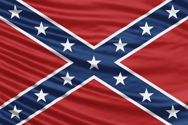 Confederate Flag Wave Close National Flag Background — Stock Photo, Image