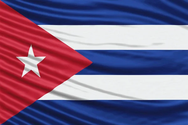 Kuba Vlajka Vlna Close Národní Vlajka Pozadí — Stock fotografie