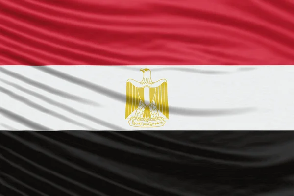 Mısır Bayrak Dalgası Kapanıyor Ulusal Bayrak Arkaplanı — Stok fotoğraf